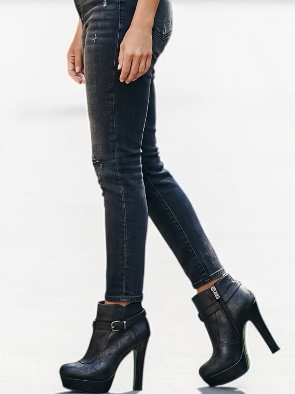 Fendi | Stunning Charcoal Platform Ankle Boots | Size 8 1/2